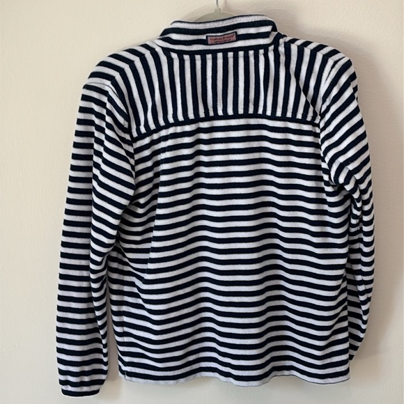 Vineyard Vines | Terry Cloth Navy & White Rugby Pullover Half Zip Sz S - Picture 8 of 8